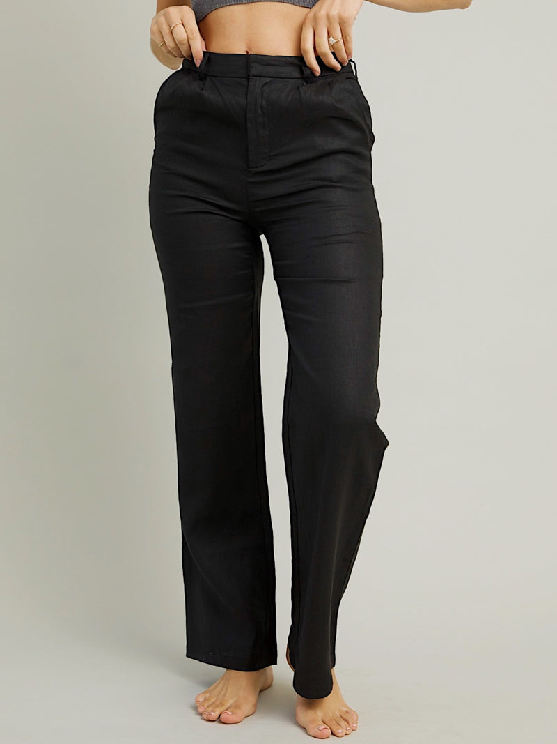 Linen Black Pants