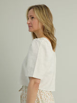 Lexi Linen Top Oatmeal