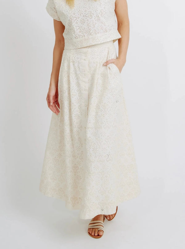 Mirth Lucerne Skirt in Bone Eyelet