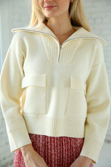 Ivory Zip Sweater