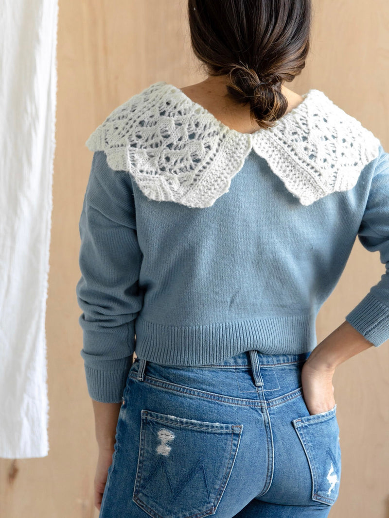 Penny Collared Sweater in Cornflower