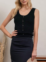 Maggie Scallop Top Black