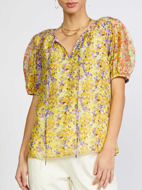 Violet Floral Blouse