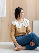 Penny Collared Sweater in Latte