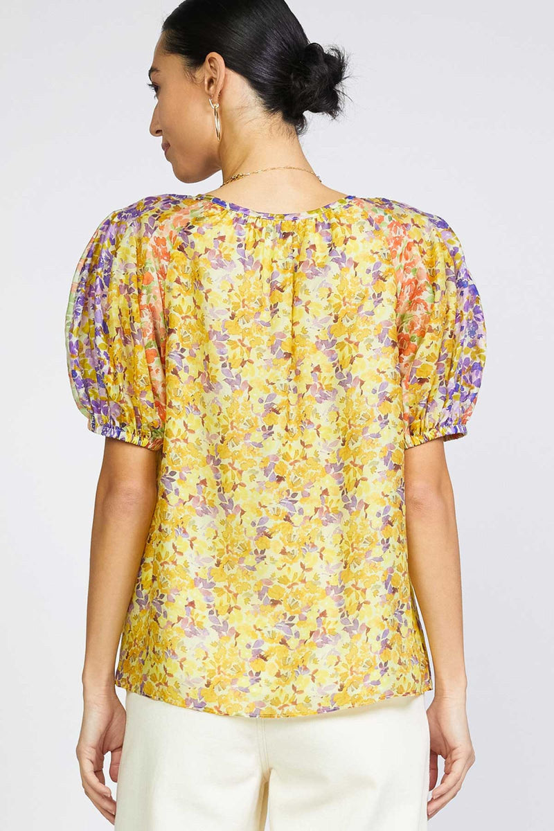 Violet Floral Blouse