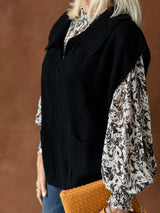 Camelia Sweater Vest in Black