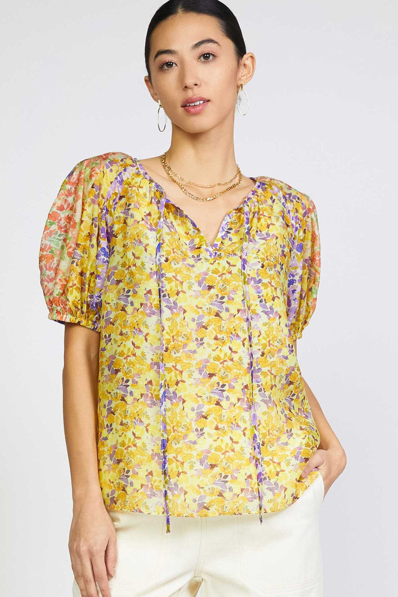 Violet Floral Blouse